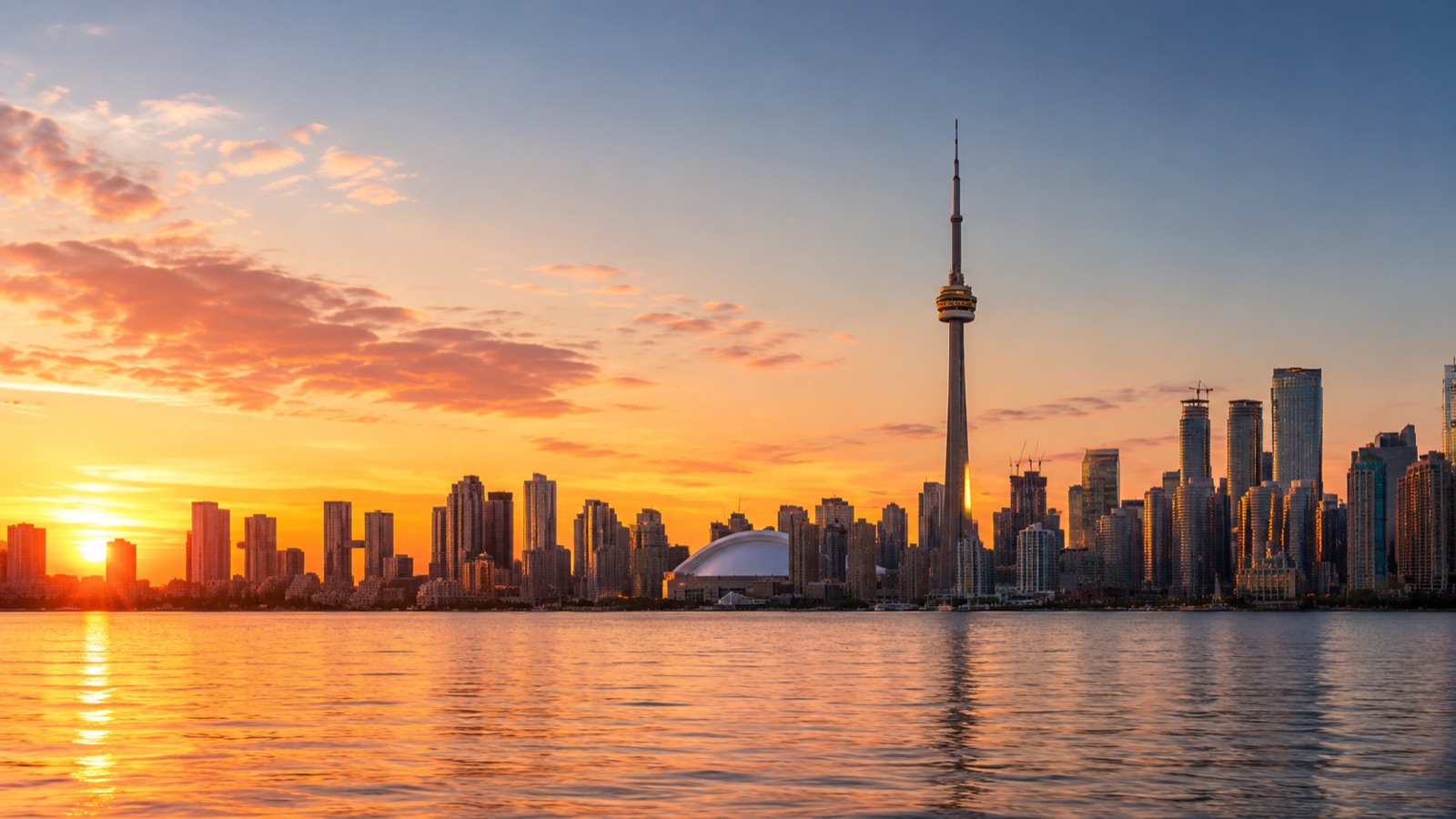 Toronto skyline at sunset